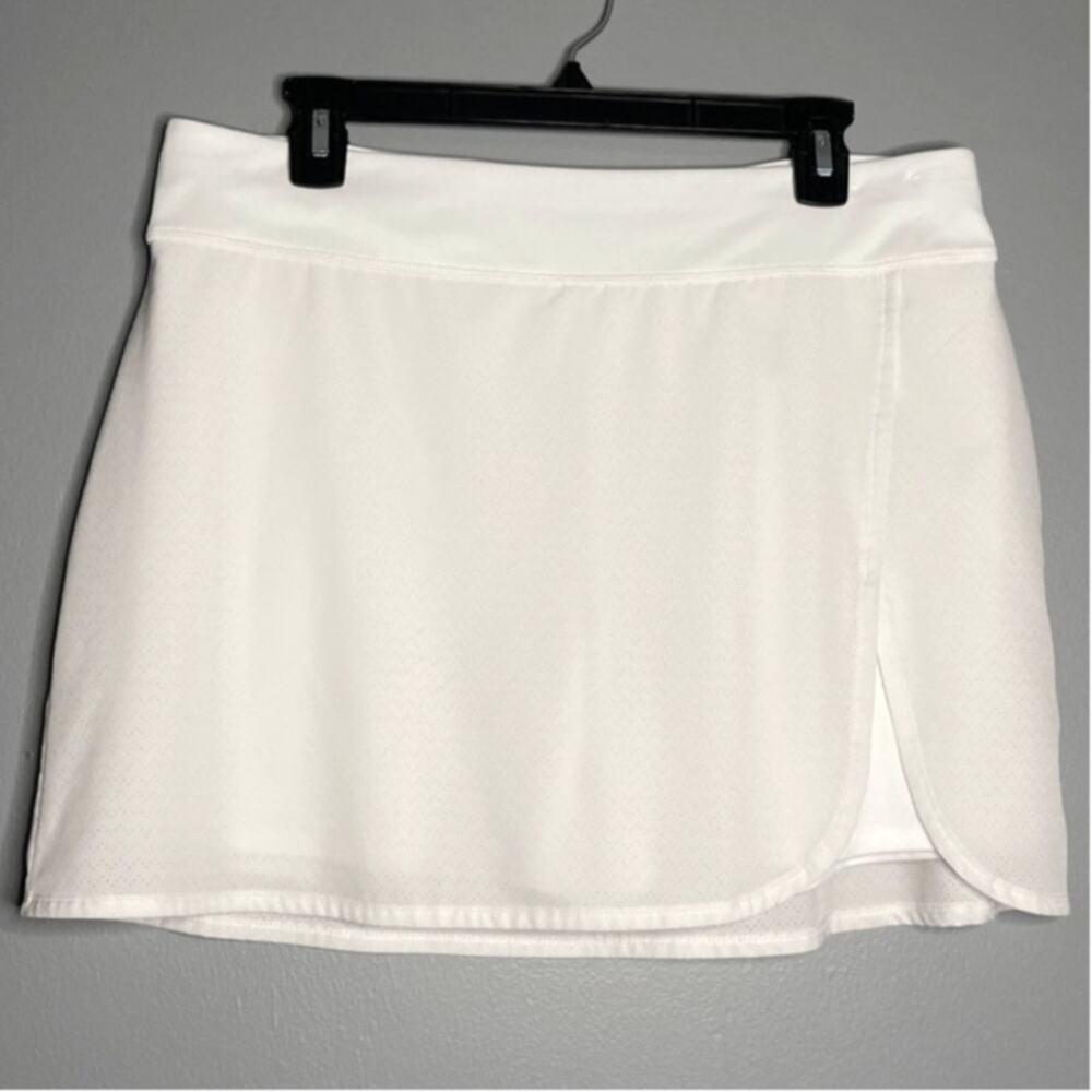 Callaway L Skort White Vented Athletic Skirt Golf Tennis Pickleball Pockets Slit